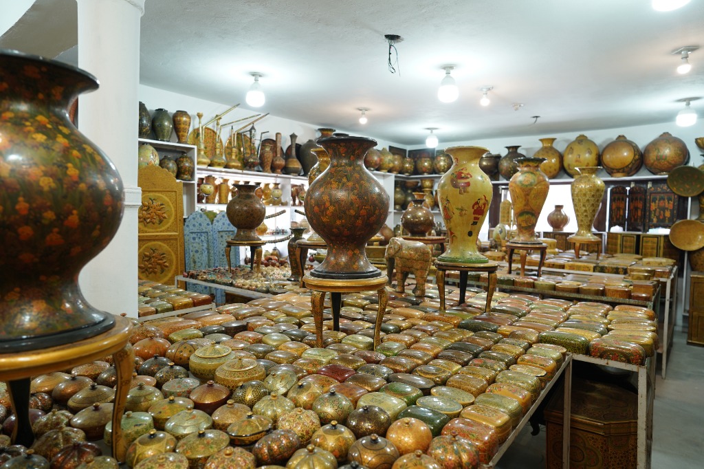 Hand-Carved Elephant & Urn Table Statues